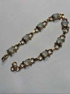 Gold Opal Link Bracelet - Women Jewelry